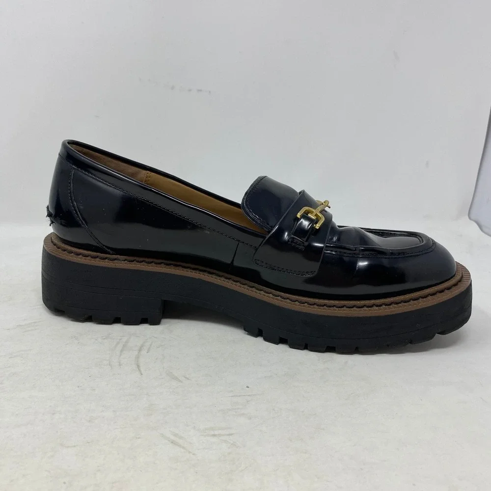 Sam Edelman‎ Laurs Black Patent Platform Horsebit Loafers Mens 8.5M EU 39 Lug